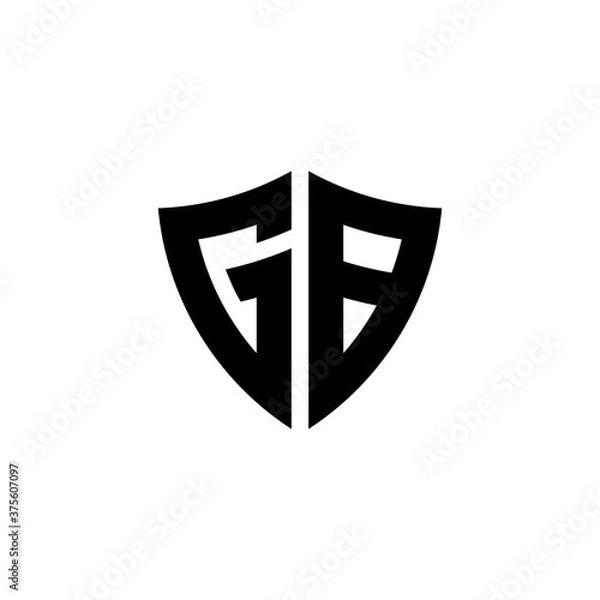 Fototapeta GB monogram logo with shield shape design template