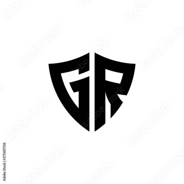Obraz GR monogram logo with shield shape design template