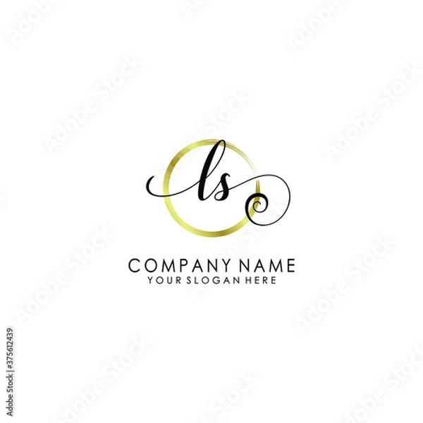 Fototapeta LS Initial handwriting logo template vector
