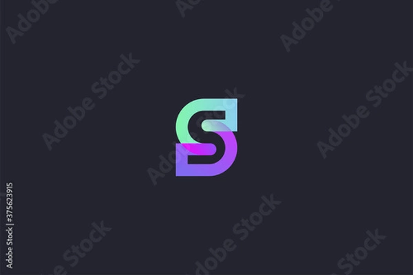 Fototapeta Technology Letter S Logo Abstract Whimsical Monogram