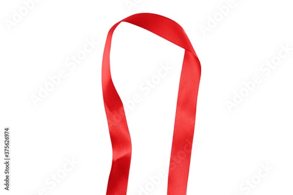 Obraz red ribbon arc separating white background