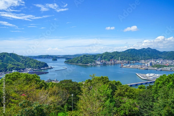 Obraz 高知市　五台山から望む浦戸湾