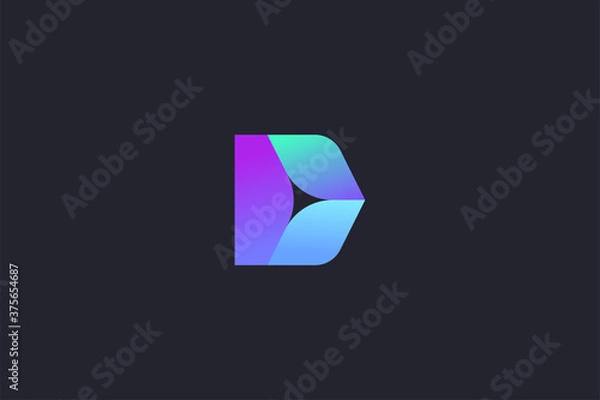 Obraz Technology Letter D Logo Abstract Whimsical Monogram