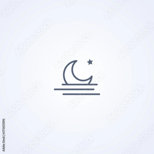 Fototapeta Moon sunset, vector best gray line icon