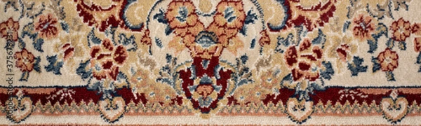 Fototapeta Crop view of traditional persian carpet