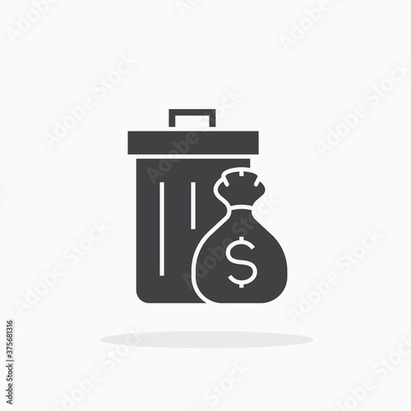 Obraz Waste money icon.