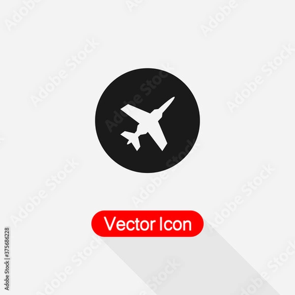 Fototapeta Fighter Plane Icon, Plane Icon vector illustration Eps10