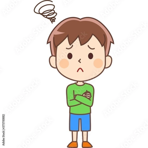 Fototapeta もやもやする少年