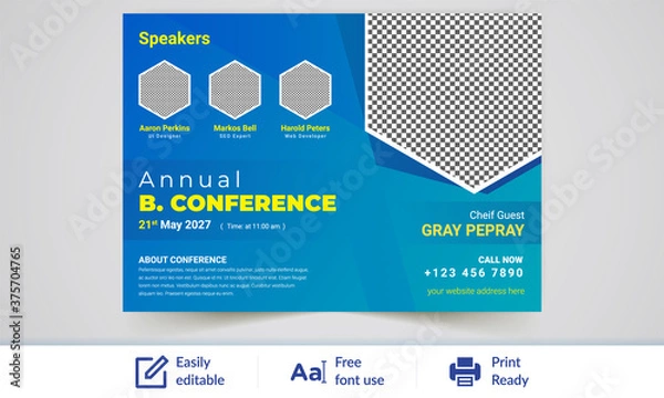Obraz Business conference flyer template design vector 