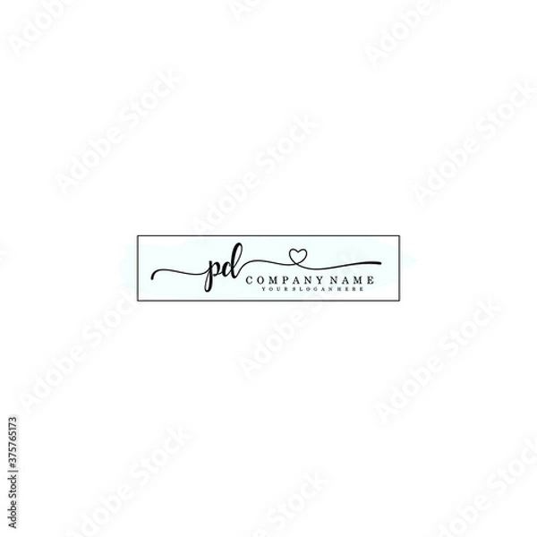 Fototapeta PD Initial handwriting logo template vector