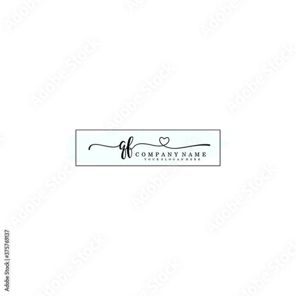 Fototapeta QF Initial handwriting logo template vector