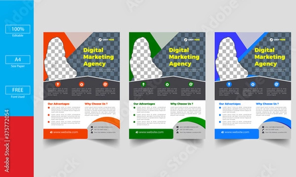 Obraz Corporate Flyer Template  Ai files All main elements are editable and customize .