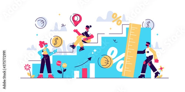 Fototapeta Growth vector illustration. Flat tiny 