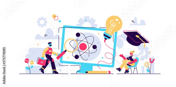 Obraz EdTech vector illustration. Flat tiny