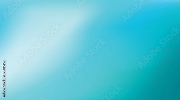 Obraz Abstract Gradient teal mint background with light. Blurred turquoise blue green water backdrop. Vector illustration for your graphic design, banner, summer or aqua poster, website