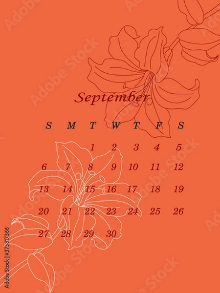 Obraz September Calendar