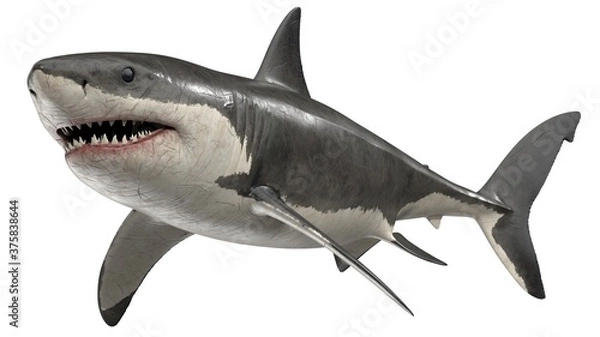 Obraz 3d rendered great white shark
