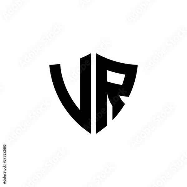 Fototapeta VR monogram logo with shield shape design template