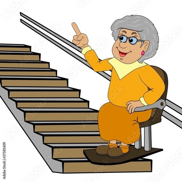 Obraz Großmutter auf dem Treppenlift