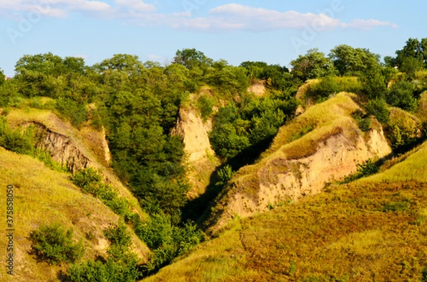 Fototapeta beautiful green ravines, rocks, mountains
