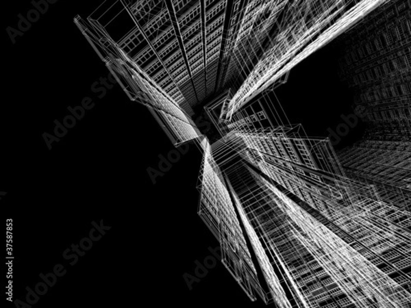 Obraz 3D construction. Concept - modern architecture and designing.