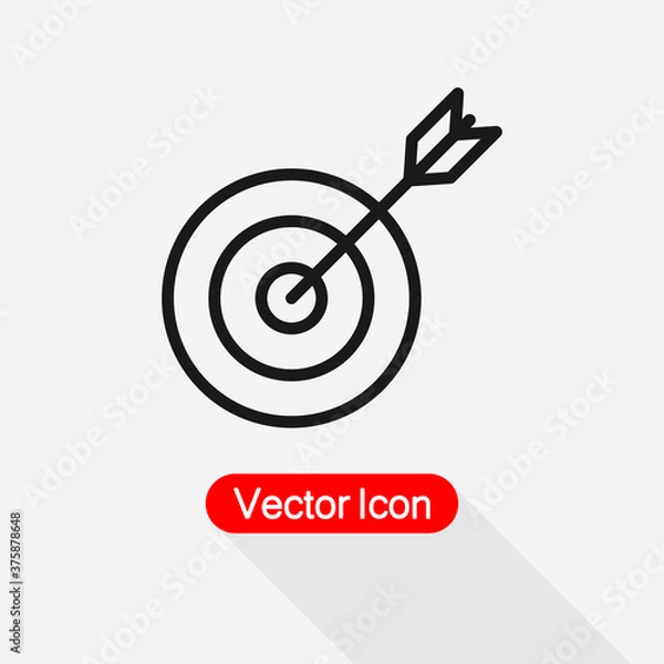 Fototapeta Target With Dart Icon Vector Illustration Eps10