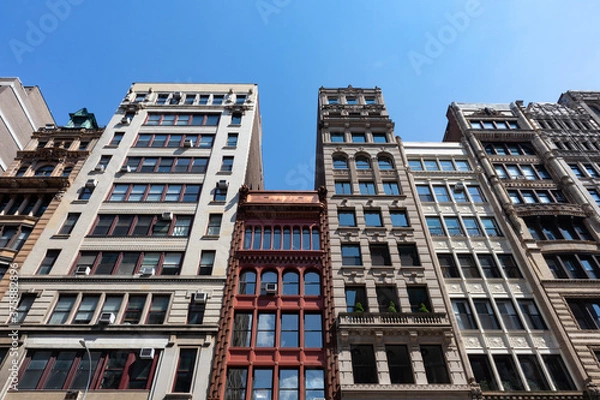 Obraz Row of Beautiful Old Residential Buildings in NoHo of New York City
