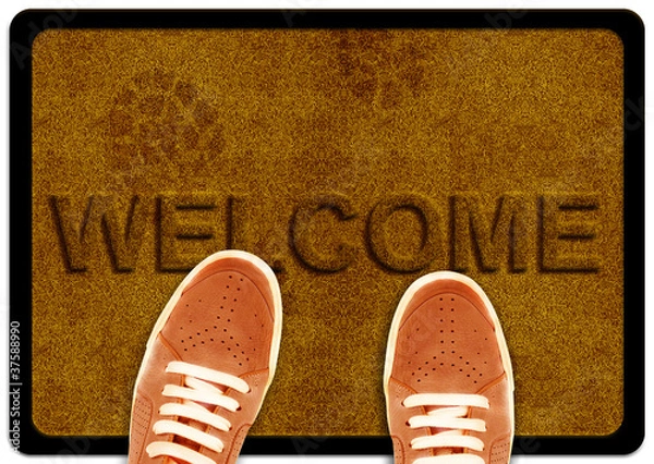 Obraz welcome cleaning foot carpet