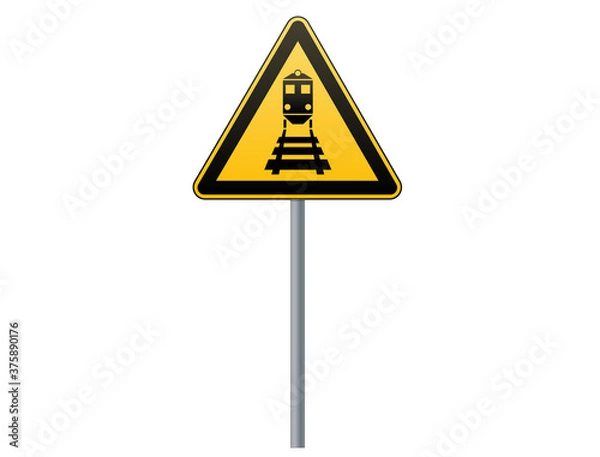 Fototapeta Signs about to cross the railroad crossing