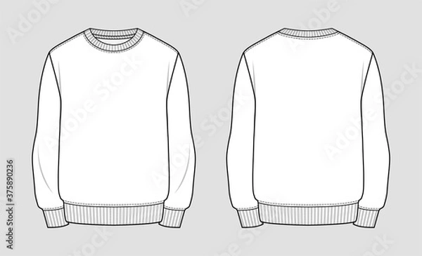 Fototapeta Sweatshirt. Technical sketch of clothes. Fashion vector illustration