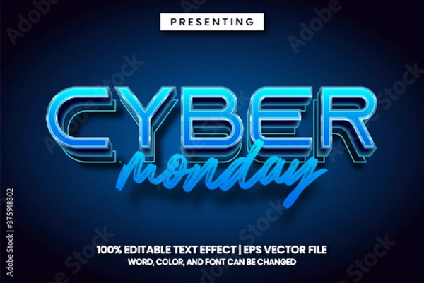 Fototapeta Cyber monday text effect style