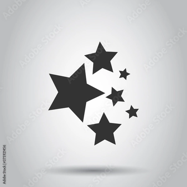 Fototapeta Star icon in flat style. Shape vector illustration on white isolated background. Geometric emblem business concept.