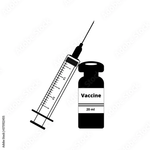 Obraz Vaccine for virus, injector icon, Pandemic