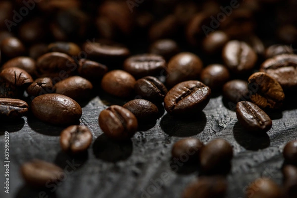 Obraz coffee beans on a black background