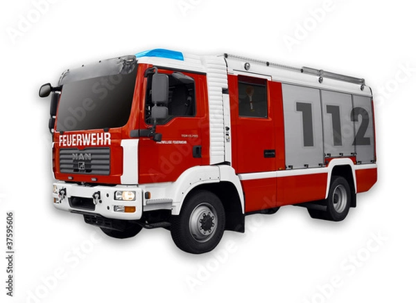 Obraz rotes feuerwehr auto isoliert