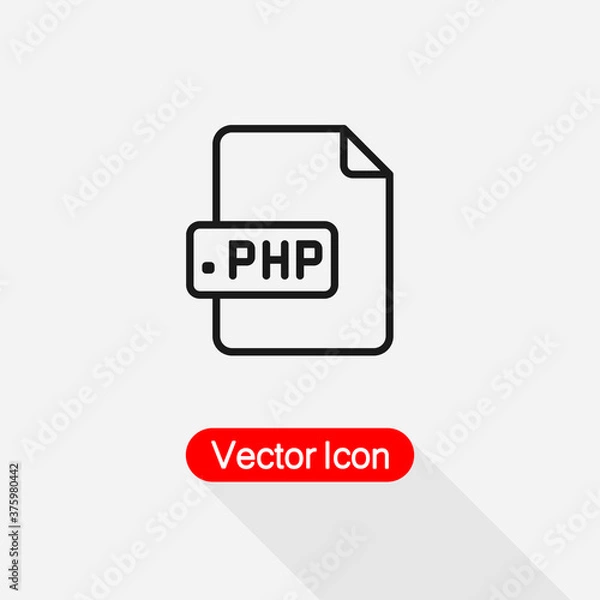 Obraz PHP File Icon Vector Illustration Eps10