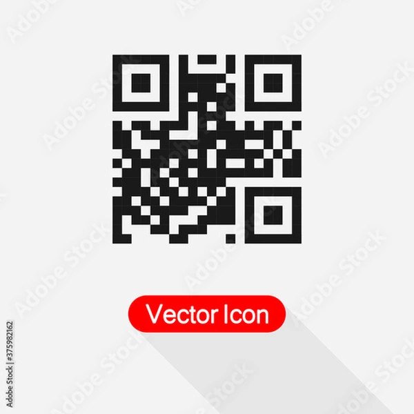 Fototapeta QR Code Icon Vector Illustration Eps10