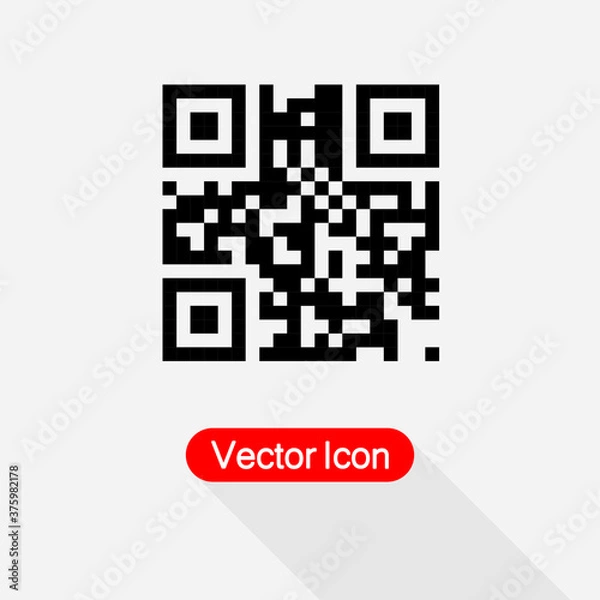 Fototapeta QR Code Icon Vector Illustration Eps10