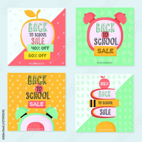 Obraz back to school hand drawn instagram posting