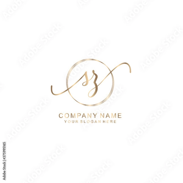 Fototapeta SZ Initial handwriting logo template vector
