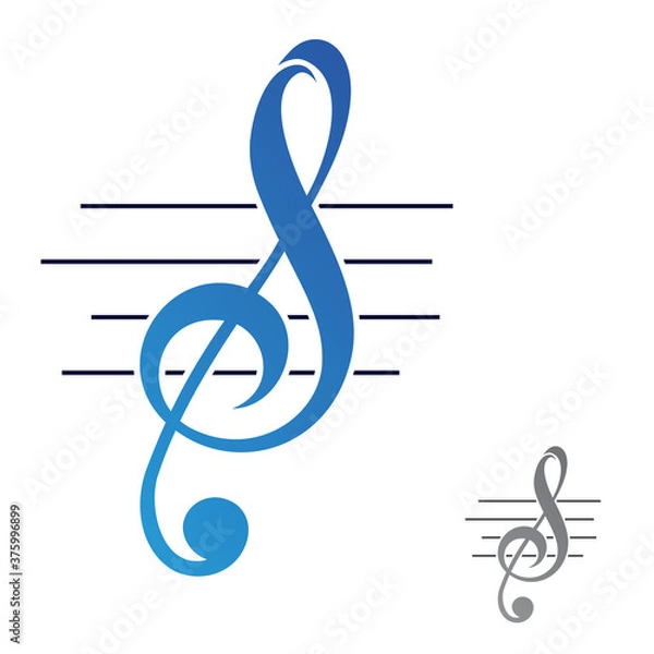 Fototapeta S letter shape musical notes icon isolated on white background from music collection
