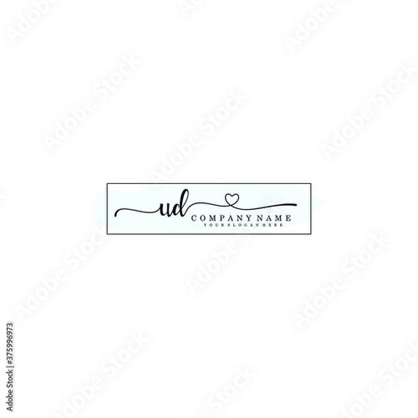 Fototapeta UD Initial handwriting logo template vector
