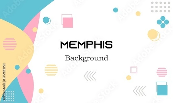 Obraz Vector memphis background absract shapes with pastel color