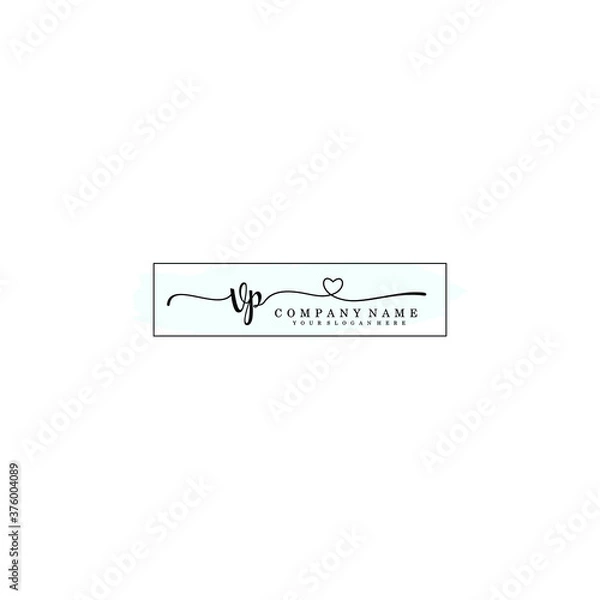Fototapeta VP Initial handwriting logo template vector
