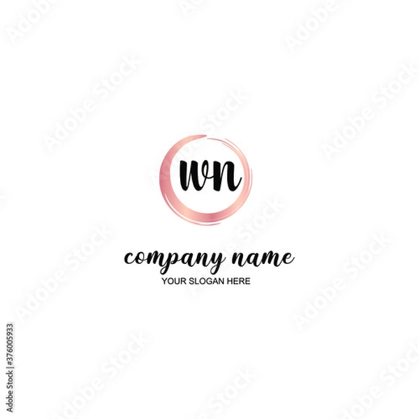 Fototapeta WN Initial handwriting logo template vector