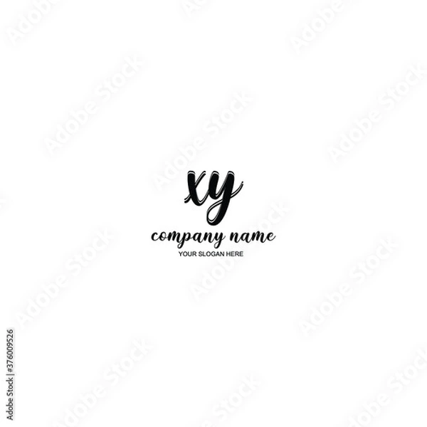 Fototapeta XY Initial handwriting logo template vector