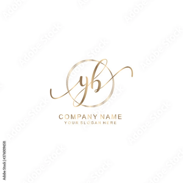 Obraz YB Initial handwriting logo template vector