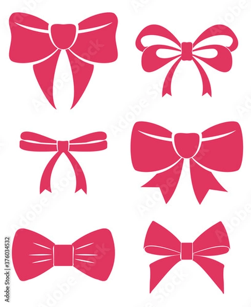 Obraz red bows on white background