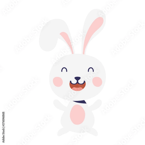 Obraz cute easter little rabbit character