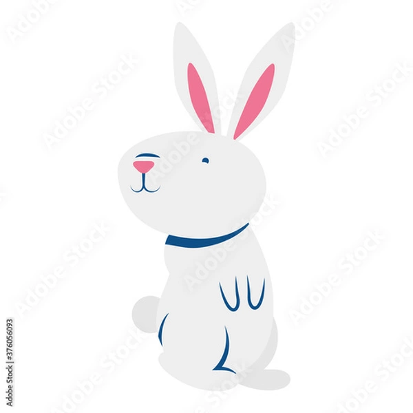 Fototapeta cute easter little rabbit standing pose